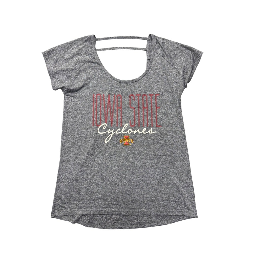 Rivalry Threads T-Shirt Small Iowa State Cyclones Grey Strappy Scoop Back Tee